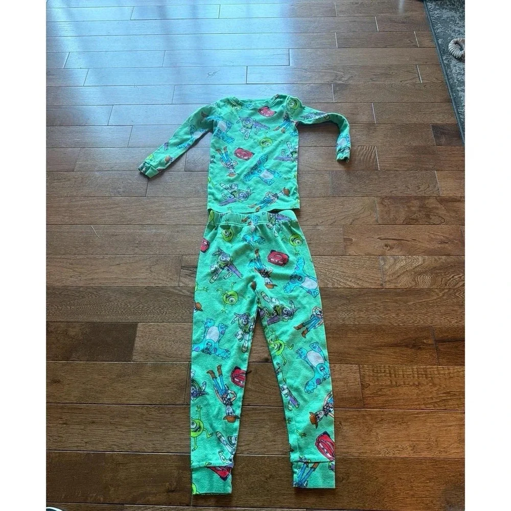 Disney Green Toy Story Monsters Inc Size 5 Pajamas